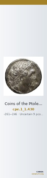 Coins of the Ptolemaic Empire Vol. I, Part 1, no. 430 — CANOA