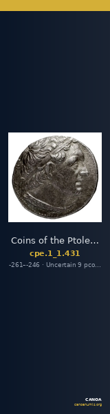 Coins of the Ptolemaic Empire Vol. I, Part 1, no. 431 — CANOA