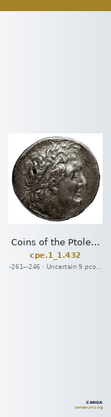 Coins of the Ptolemaic Empire Vol. I, Part 1, no. 432 — CANOA