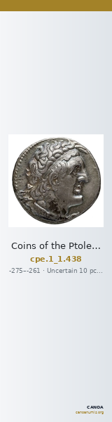 Coins of the Ptolemaic Empire Vol. I, Part 1, no. 438 — CANOA