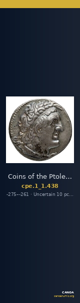 Coins of the Ptolemaic Empire Vol. I, Part 1, no. 438 — CANOA