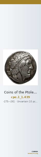 Coins of the Ptolemaic Empire Vol. I, Part 1, no. 439 — CANOA
