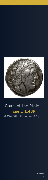 Coins of the Ptolemaic Empire Vol. I, Part 1, no. 439 — CANOA