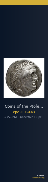 Coins of the Ptolemaic Empire Vol. I, Part 1, no. 443 — CANOA