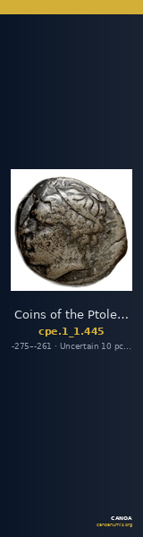 Coins of the Ptolemaic Empire Vol. I, Part 1, no. 445 — CANOA