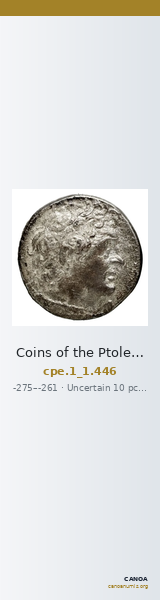 Coins of the Ptolemaic Empire Vol. I, Part 1, no. 446 — CANOA