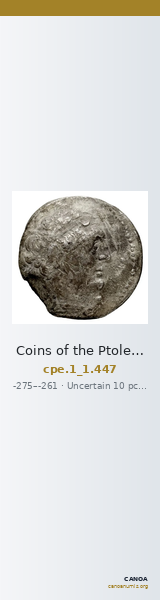 Coins of the Ptolemaic Empire Vol. I, Part 1, no. 447 — CANOA