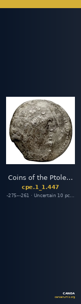 Coins of the Ptolemaic Empire Vol. I, Part 1, no. 447 — CANOA
