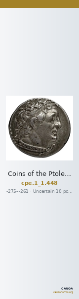 Coins of the Ptolemaic Empire Vol. I, Part 1, no. 448 — CANOA