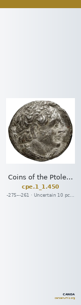 Coins of the Ptolemaic Empire Vol. I, Part 1, no. 450 — CANOA