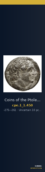 Coins of the Ptolemaic Empire Vol. I, Part 1, no. 450 — CANOA