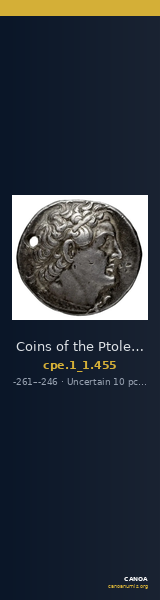 Coins of the Ptolemaic Empire Vol. I, Part 1, no. 455 — CANOA