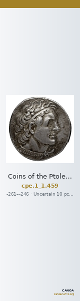 Coins of the Ptolemaic Empire Vol. I, Part 1, no. 459 — CANOA