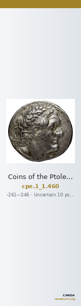 Coins of the Ptolemaic Empire Vol. I, Part 1, no. 460 — CANOA