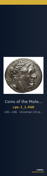 Coins of the Ptolemaic Empire Vol. I, Part 1, no. 460 — CANOA