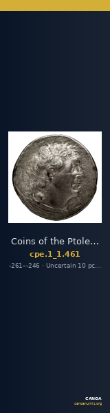 Coins of the Ptolemaic Empire Vol. I, Part 1, no. 461 — CANOA