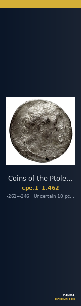 Coins of the Ptolemaic Empire Vol. I, Part 1, no. 462 — CANOA