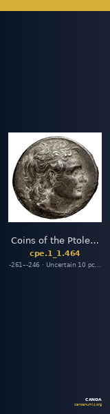 Coins of the Ptolemaic Empire Vol. I, Part 1, no. 464 — CANOA
