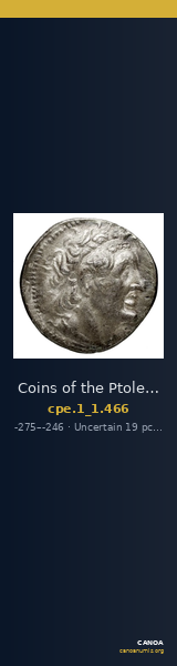Coins of the Ptolemaic Empire Vol. I, Part 1, no. 466 — CANOA
