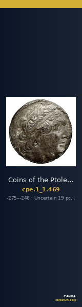 Coins of the Ptolemaic Empire Vol. I, Part 1, no. 469 — CANOA
