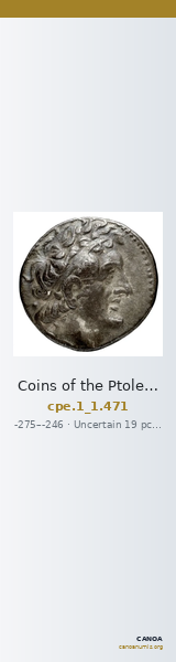 Coins of the Ptolemaic Empire Vol. I, Part 1, no. 471 — CANOA