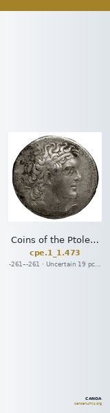 Coins of the Ptolemaic Empire Vol. I, Part 1, no. 473 — CANOA