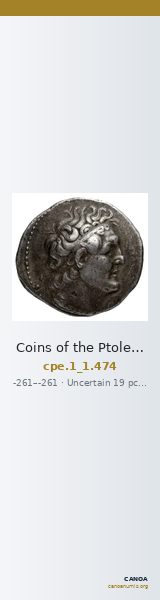 Coins of the Ptolemaic Empire Vol. I, Part 1, no. 474 — CANOA