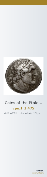 Coins of the Ptolemaic Empire Vol. I, Part 1, no. 475 — CANOA