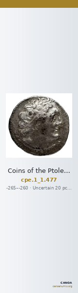 Coins of the Ptolemaic Empire Vol. I, Part 1, no. 477 — CANOA
