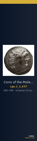 Coins of the Ptolemaic Empire Vol. I, Part 1, no. 477 — CANOA