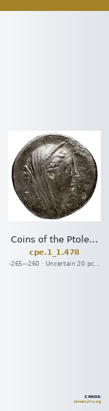 Coins of the Ptolemaic Empire Vol. I, Part 1, no. 478 — CANOA