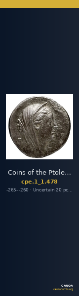 Coins of the Ptolemaic Empire Vol. I, Part 1, no. 478 — CANOA