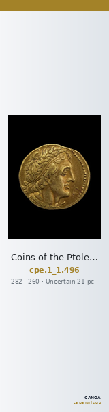Coins of the Ptolemaic Empire Vol. I, Part 1, no. 496 — CANOA