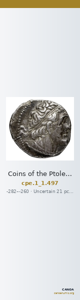 Coins of the Ptolemaic Empire Vol. I, Part 1, no. 497 — CANOA