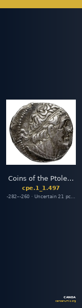 Coins of the Ptolemaic Empire Vol. I, Part 1, no. 497 — CANOA