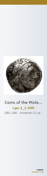 Coins of the Ptolemaic Empire Vol. I, Part 1, no. 499 — CANOA