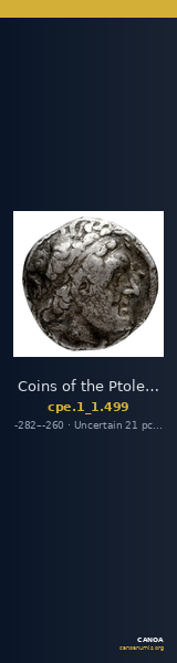 Coins of the Ptolemaic Empire Vol. I, Part 1, no. 499 — CANOA