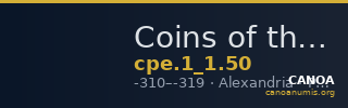 Coins of the Ptolemaic Empire Vol. I, Part 1, no. 50 — CANOA