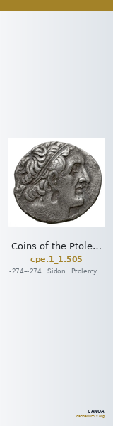 Coins of the Ptolemaic Empire Vol. I, Part 1, no. 505 — CANOA