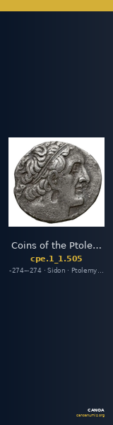 Coins of the Ptolemaic Empire Vol. I, Part 1, no. 505 — CANOA
