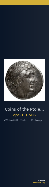Coins of the Ptolemaic Empire Vol. I, Part 1, no. 506 — CANOA