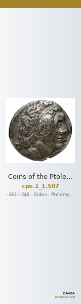 Coins of the Ptolemaic Empire Vol. I, Part 1, no. 507 — CANOA