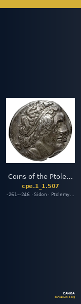 Coins of the Ptolemaic Empire Vol. I, Part 1, no. 507 — CANOA