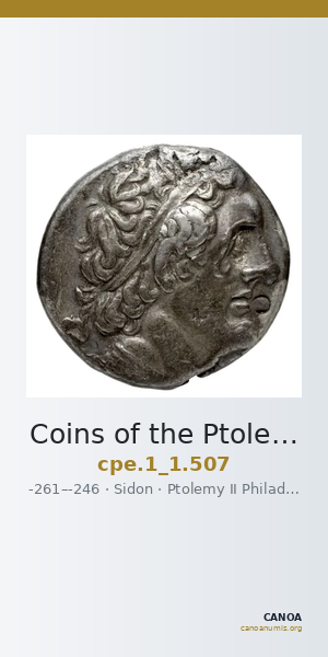 Coins of the Ptolemaic Empire Vol. I, Part 1, no. 507 — CANOA