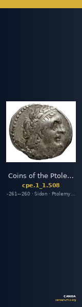 Coins of the Ptolemaic Empire Vol. I, Part 1, no. 508 — CANOA
