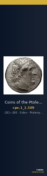 Coins of the Ptolemaic Empire Vol. I, Part 1, no. 509 — CANOA