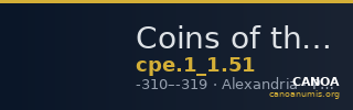 Coins of the Ptolemaic Empire Vol. I, Part 1, no. 51 — CANOA