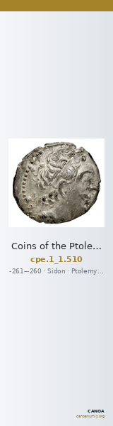 Coins of the Ptolemaic Empire Vol. I, Part 1, no. 510 — CANOA