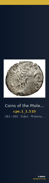 Coins of the Ptolemaic Empire Vol. I, Part 1, no. 510 — CANOA