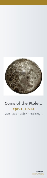 Coins of the Ptolemaic Empire Vol. I, Part 1, no. 513 — CANOA